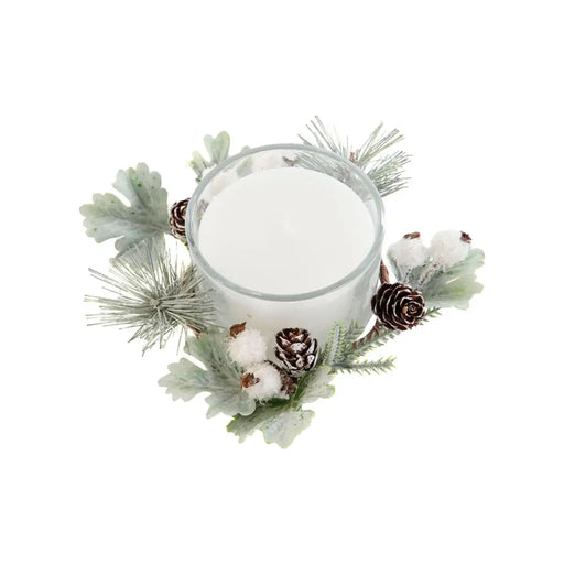 Candle DKD Home Decor White Christmas 15 x 15 x 5.5 cm 13 x 13 x 5,5 cm - Декорация и Осветление<<<Дом