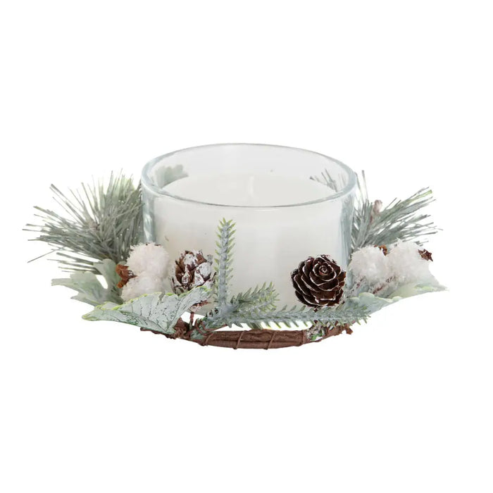 Candle DKD Home Decor White Christmas 15 x 15 x 5.5 cm 13 x 13 x 5,5 cm - Декорация и Осветление<<<Дом