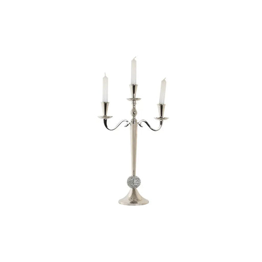 Candle Holder DKD Home Decor 30 x 12 x 46 cm Silver Aluminium Chromed - Декорация и Осветление<<<Дом