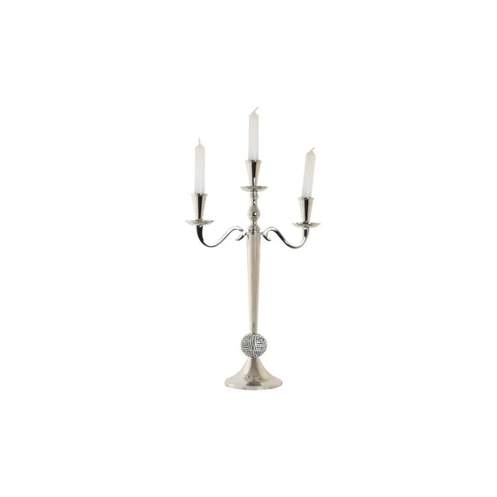 Candle Holder DKD Home Decor 30 x 12 x 46 cm Silver Aluminium Chromed - Декорация и Осветление<<<Дом