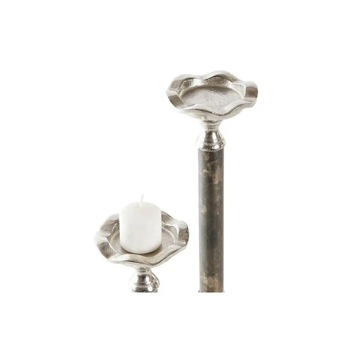 Candle Holder DKD Home Decor Aluminium 10 x 10 x 31,5 cm Modern (2 Units) - Декорация и Осветление<<<Дом