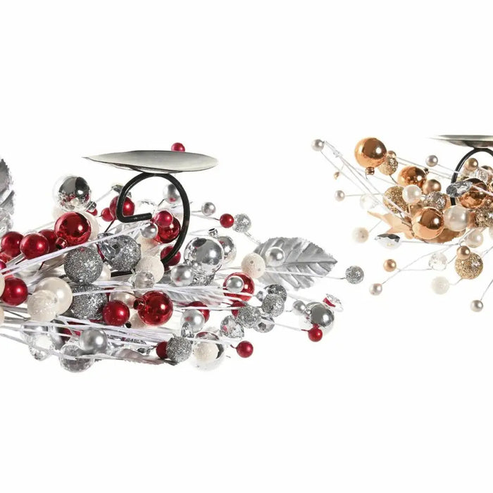 Candle Holder DKD Home Decor Beads Silver Golden Metal PVC (70 x 10 x 20 cm) (2 Units) - Декорация и Осветление<<<Дом