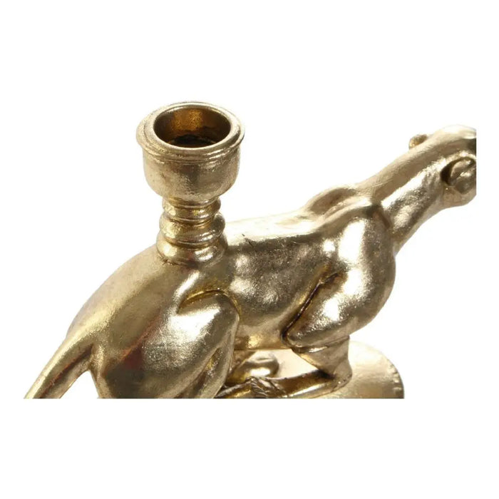 Candle Holder DKD Home Decor Golden Resin Aluminium Leopard Tropical Candle Holder 25 x 6 x 14 cm - Декорация и
