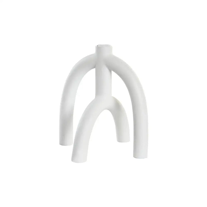 Candle Holder DKD Home Decor Scandi 21,5 x 21,5 x 23 cm White Resin - Декорация и Осветление<<<Дом