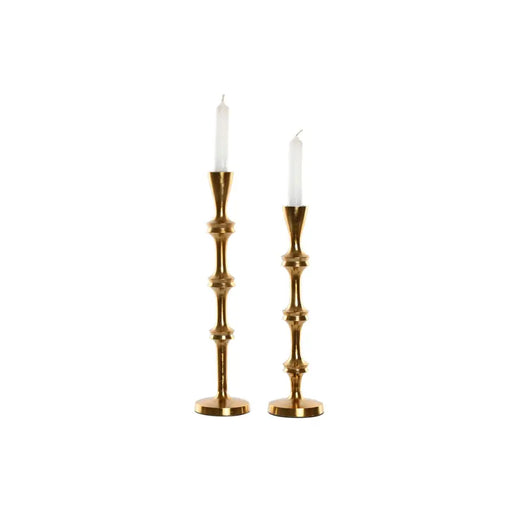 Candle Holder Home ESPRIT Golden Aluminium Modern 8 x 8 x 36 cm (2 Units) - Декорация и Осветление<<<Дом