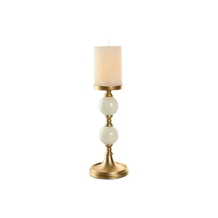 Candle Holder Home ESPRIT White Golden Aluminium Modern 15 x 15 x 33 cm - Декорация и Осветление<<<Дом