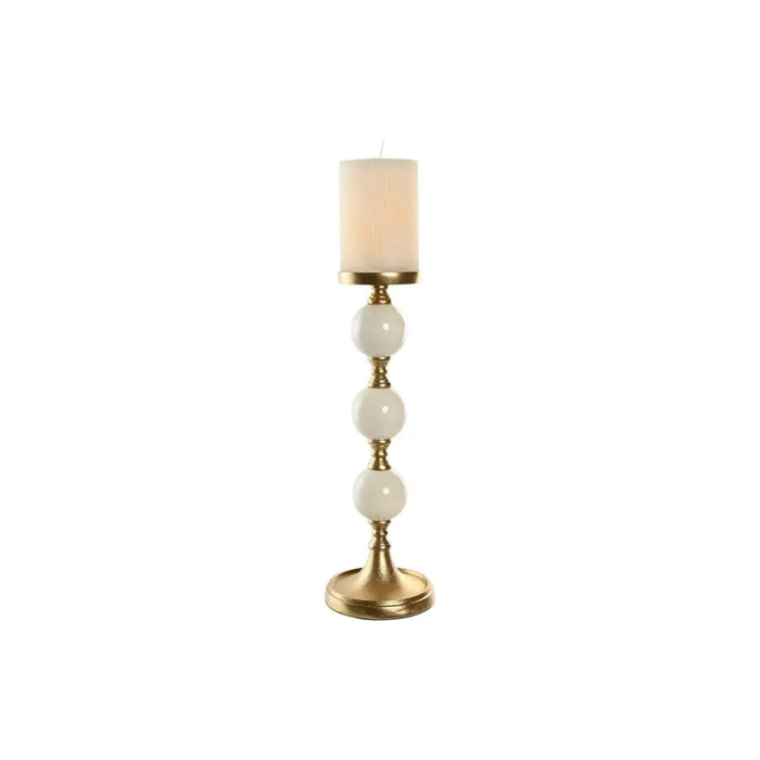 Candle Holder Home ESPRIT White Golden Aluminium Modern 15 x 15 x 43.5 cm - Декорация и Осветление<<<Дом