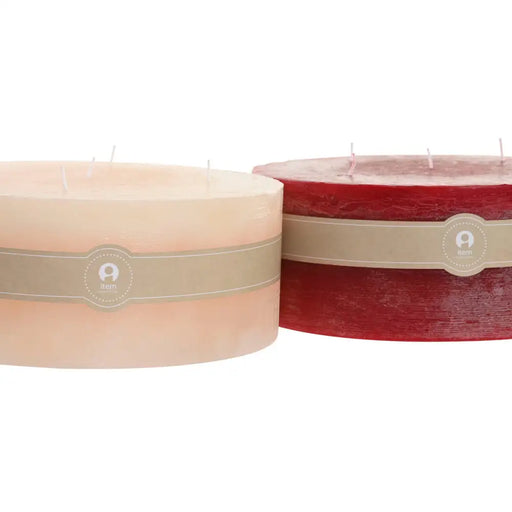 Candle Home ESPRIT Red Cream Christmas 25 x 25 x 10 cm (2 Units) - Декорация и Осветление<<<Дом