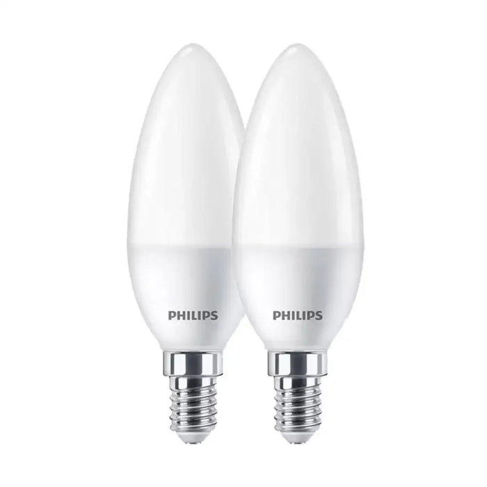 Candle Light Bulb Philips E 7 W E14 806 lm Ø 3,8 x 11,4 cm 2 Units (4000 K) - Декорация и Осветление<<<Дом