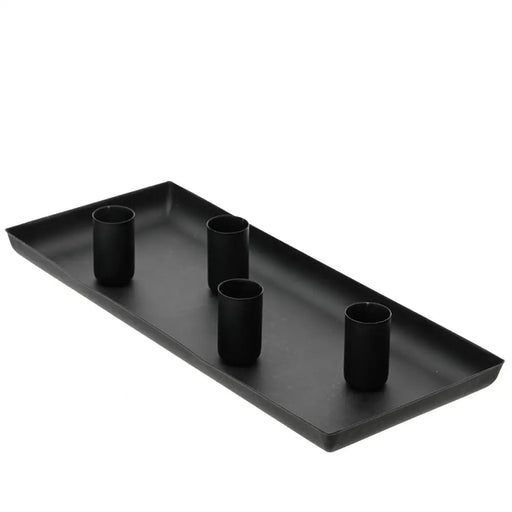 Candle Tray KSD Black Iron 29 x 12 x 2 cm - Декорация и Осветление<<<Дом Градина<<<BigBuy&&&Свещи и