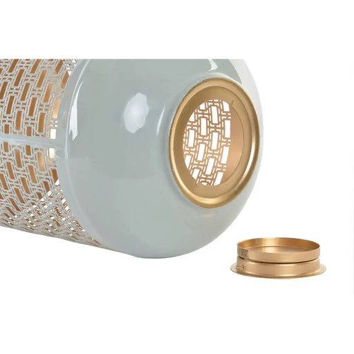 Candleholder DKD Home Decor 24 x 24 x 46 cm Blue Pink Aluminium 24 x 24 x 56 cm (2 Units) - Декорация и