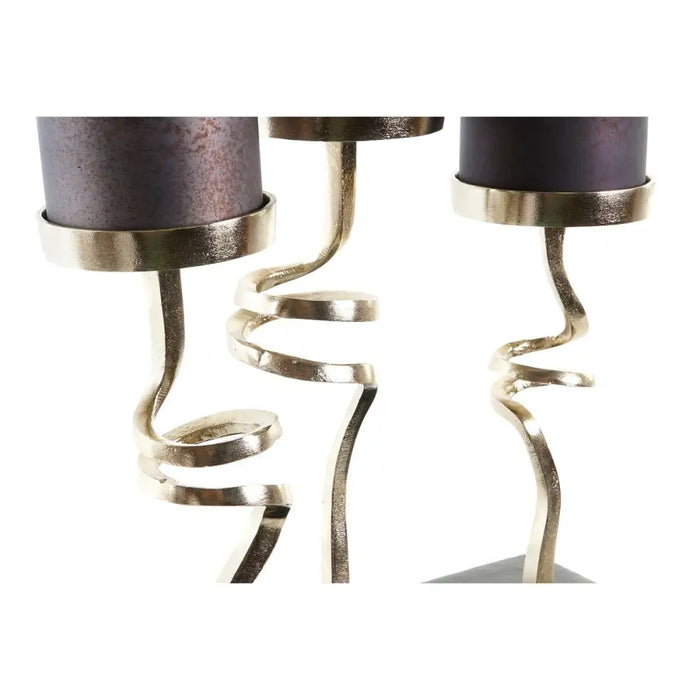 Candleholder DKD Home Decor Crystal Aluminium (37 x 16 x 47 cm) - Декорация и Осветление<<<Дом Градина<<<BigBuy&&&Свещи