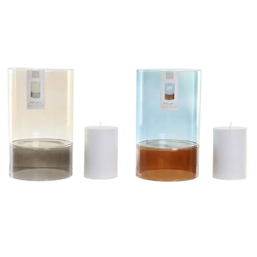 Candleholder DKD Home Decor Crystal Bicoloured Wax 13 x 13 x 21 cm (2 Units) - Декорация и Осветление<<<Дом