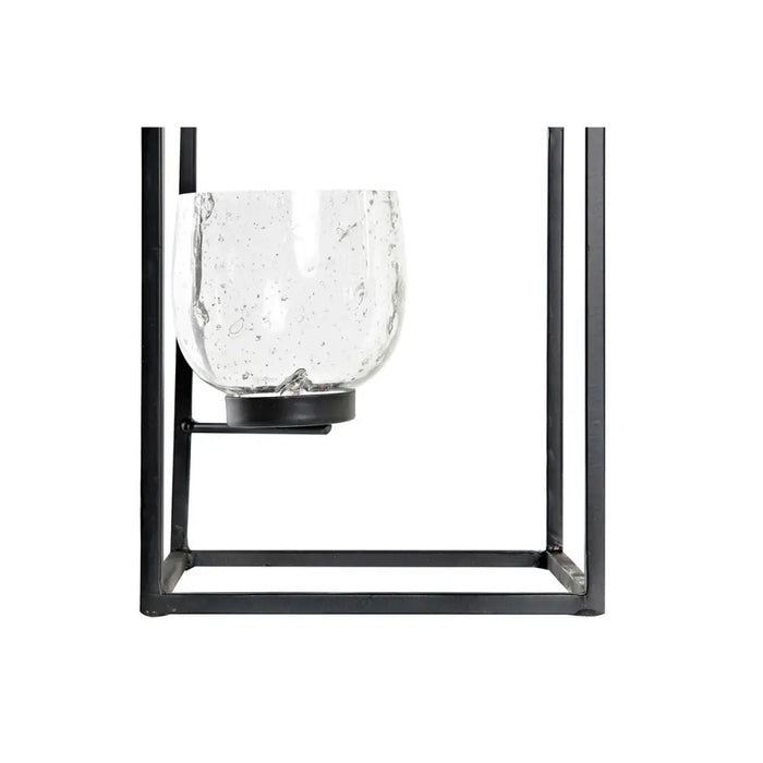Candleholder DKD Home Decor Crystal Black Transparent 18 x 18 x 76 cm Iron - Декорация и Осветление<<<Дом