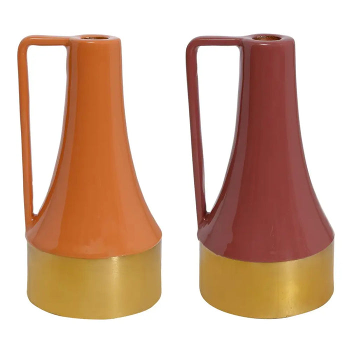 Candleholder DKD Home Decor Metal Lacquered (11 x 11 x 20 cm) (2 Units) - Декорация и Осветление<<<Дом