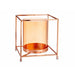 Candleholder Gift Decor Copper Amber Golden Metal Glass 14 x 15,5 x 14 cm Squared - Декорация и Осветление<<<Дом