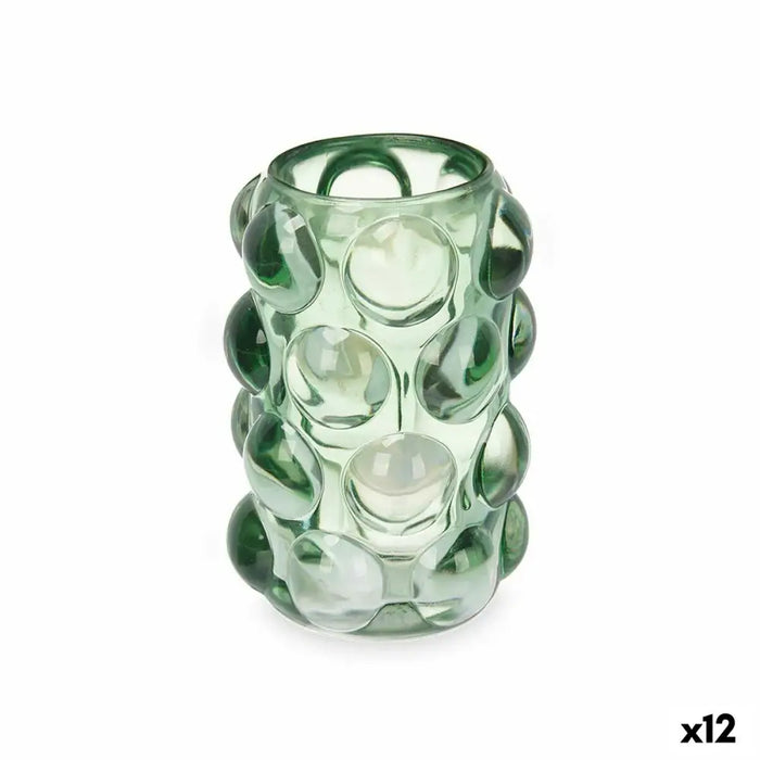 Candleholder Gift Decor Green Crystal 8,4 x 12,5 x 8,4 cm Microbeads (12 Units) - Декорация и Осветление<<<Дом
