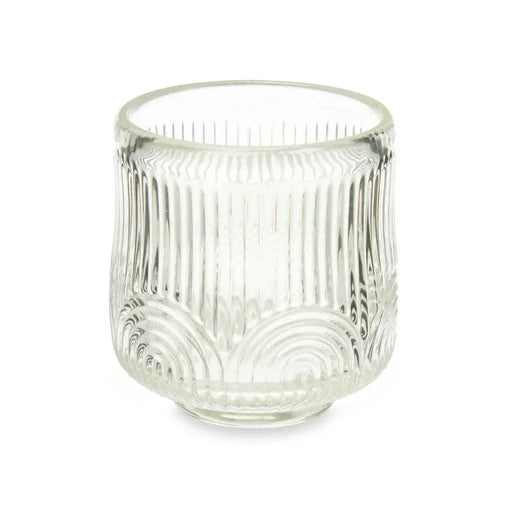 Candleholder Gift Decor Transparent Crystal 7,5 x 7,8 x 7,5 cm Stripes (12 Units) - Декорация и Осветление<<<Дом