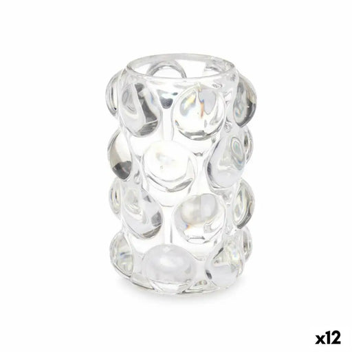 Candleholder Gift Decor Transparent Crystal 8,4 x 12,5 x 8,4 cm Microbeads (12 Units) - Декорация и Осветление<<<Дом