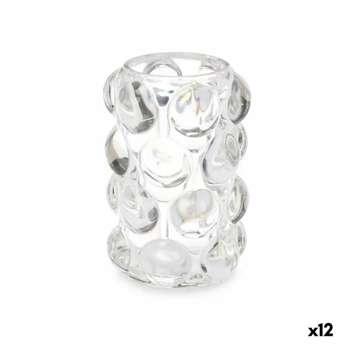 Candleholder Gift Decor Transparent Crystal 8,4 x 12,5 x 8,4 cm Microbeads (12 Units) - Декорация и Осветление<<<Дом