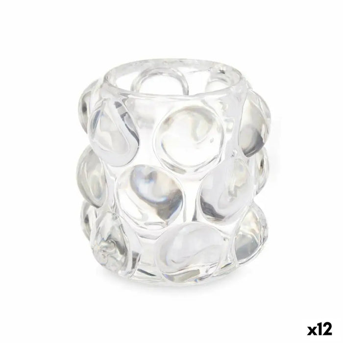 Candleholder Gift Decor Transparent Crystal 8,4 x 9 x 8,4 cm Microbeads (12 Units) - Декорация и Осветление<<<Дом