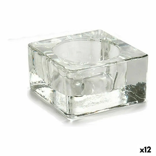 Candleholder Gift Decor Transparent Glass 6 x 3 x 6 cm (12 Units) - Декорация и Осветление<<<Дом