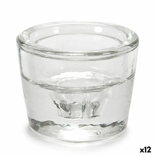 Candleholder Gift Decor Transparent Glass 6 x 4,3 x 6 cm (12 Units) - Декорация и Осветление<<<Дом