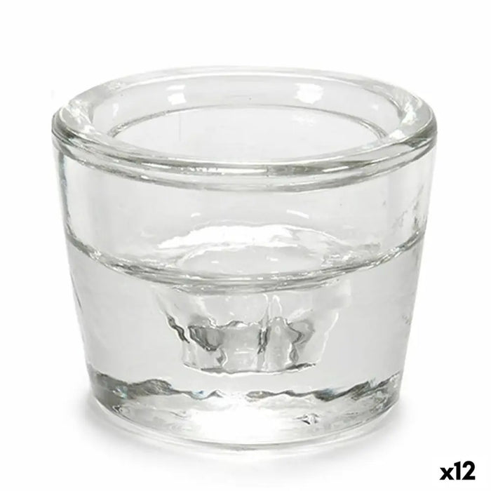 Candleholder Gift Decor Transparent Glass 6 x 4,3 x 6 cm (12 Units) - Декорация и Осветление<<<Дом