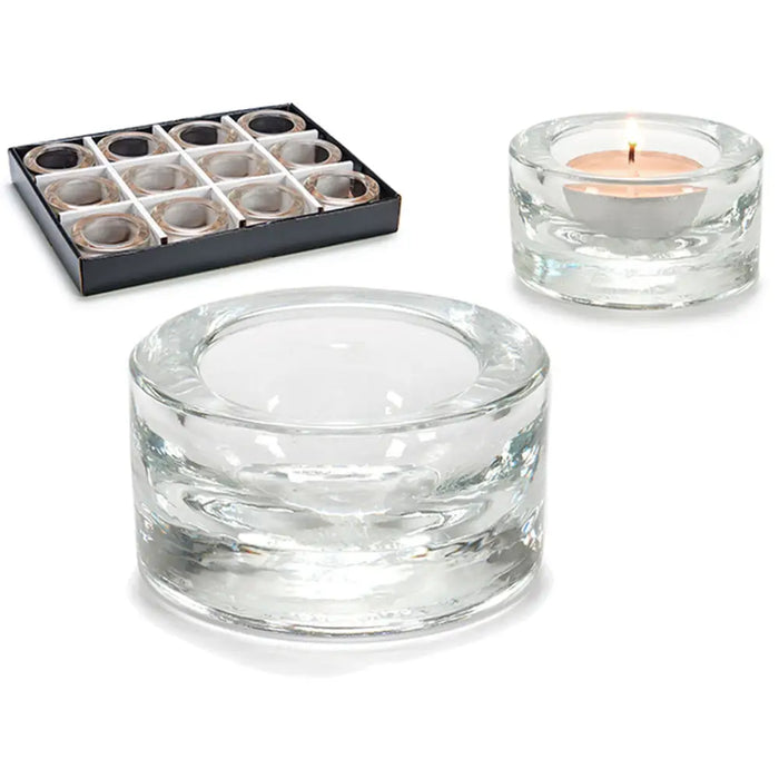 Candleholder Gift Decor Transparent Glass 7 x 3,5 x 7 cm (12 Units) - Декорация и Осветление<<<Дом