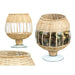 Candleholder Gift Decor Transparent Natural Glass Rattan 18 x 22 x 18 cm (6 Units) - Декорация и Осветление<<<Дом