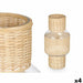 Candleholder Gift Decor Transparent Natural Glass Rattan 18 x 38 x 18 cm (4 Units) - Декорация и Осветление<<<Дом