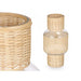 Candleholder Gift Decor Transparent Natural Glass Rattan 18 x 38 x 18 cm (4 Units) - Декорация и Осветление<<<Дом