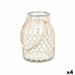 Candleholder Gift Decor White Transparent Glass Rope 20 x 30 cm 22 x 30 x 20 cm Tin (4 Units) - Декорация и