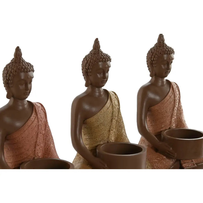 Candleholder Home ESPRIT Brown Orange Coral Lime Resin 28 x 8,5 x 17 cm - Декорация и Осветление<<<Дом