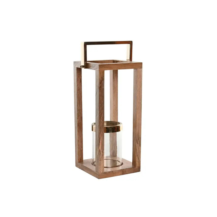Candleholder Home ESPRIT Brown Steel Mango wood 25 x 25 x 54 cm - Декорация и Осветление<<<Дом Градина<<<BigBuy&&&Свещи