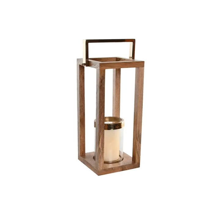 Candleholder Home ESPRIT Brown Steel Mango wood 25 x 25 x 54 cm - Декорация и Осветление<<<Дом Градина<<<BigBuy&&&Свещи