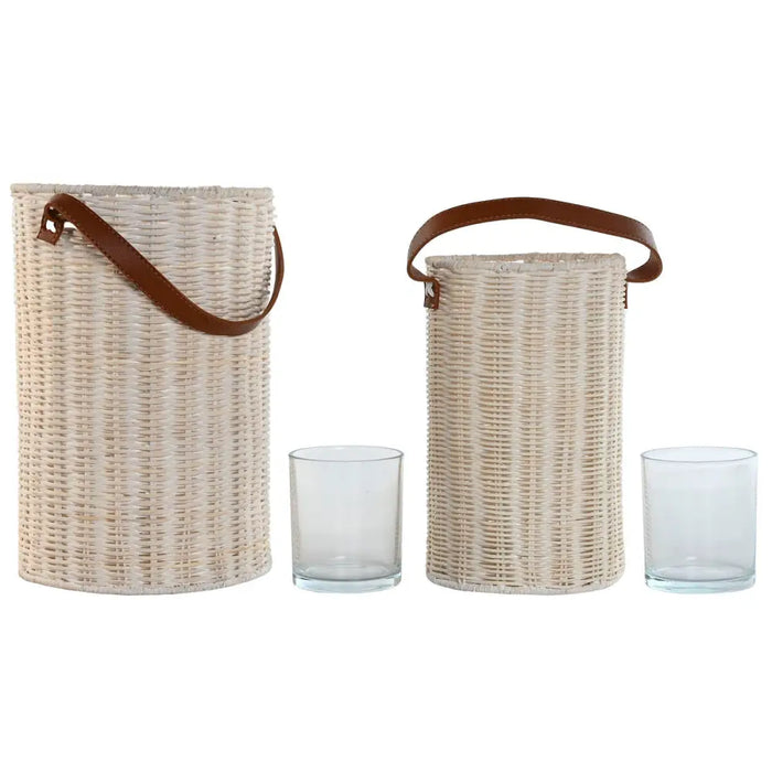 Candleholder Home ESPRIT Crystal 20 x 20 x 30 cm (2 Units) - Декорация и Осветление<<<Дом Градина<<<BigBuy&&&Свещи и