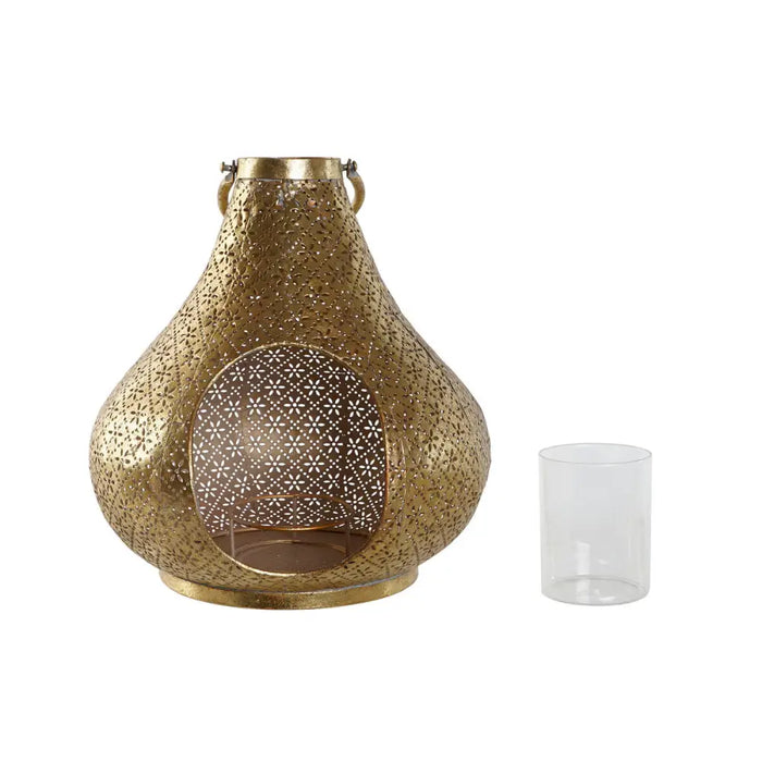 Candleholder Home ESPRIT Golden Metal Crystal 25 x 25 x 26,5 cm - Декорация и Осветление<<<Дом Градина<<<BigBuy&&&Свещи