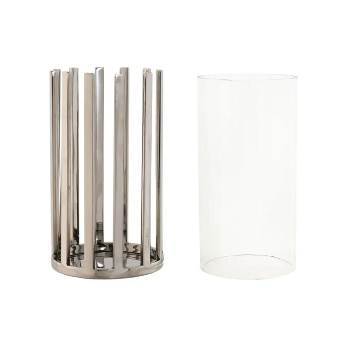 Candleholder Home ESPRIT Silver Crystal Steel 12 x 12 x 20 cm - Декорация и Осветление<<<Дом Градина<<<BigBuy&&&Свещи и