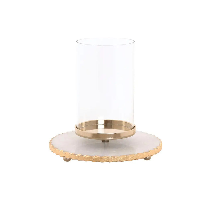 Candleholder Home ESPRIT White Golden Crystal Marble 25 x 25 x 27 cm - Декорация и Осветление<<<Дом