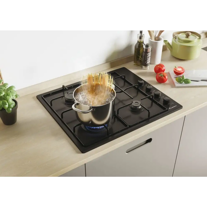 Candy CHW6LBB Black Built-in 60 cm Gas 4 zone(s) - Built-in hot platesAGD-PGZ<<<Home Appliance - ProductsAGD<<<ActionPL