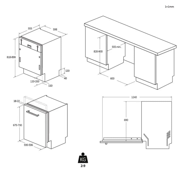 Candy CIP 3E7L0W Fully built-in 13 place settings E - Built-in dishwashersAGD-ZMZ<<<Home Appliance
