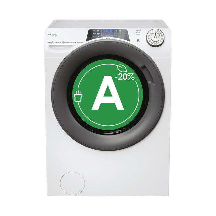 Washing Machine with Dryer CANDY RPW 4856 BWR8-S 1400 rpm, INVERTER MOTOR