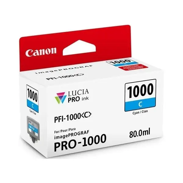 CANON 2LB PFI-1000c Ink cyan standard capacity 80ml 1-pack iPF1000 - LFP мастила и LFP мастилени глави<<<Консумативи