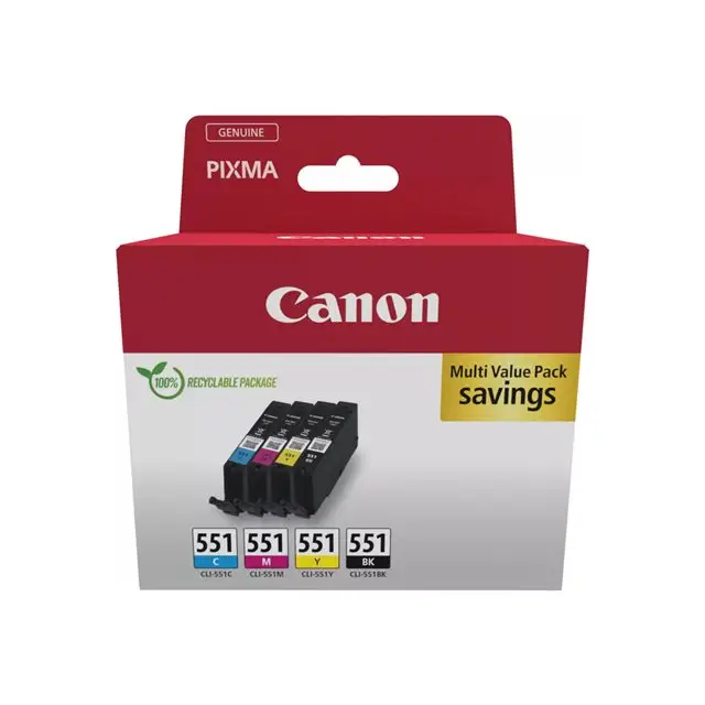 CANON CLI-551 Ink Cartridge C/M/Y/BK MULTI - Мастила и Мастилени глави<<<Консумативи - Мастила<<<Печат Сканиране и