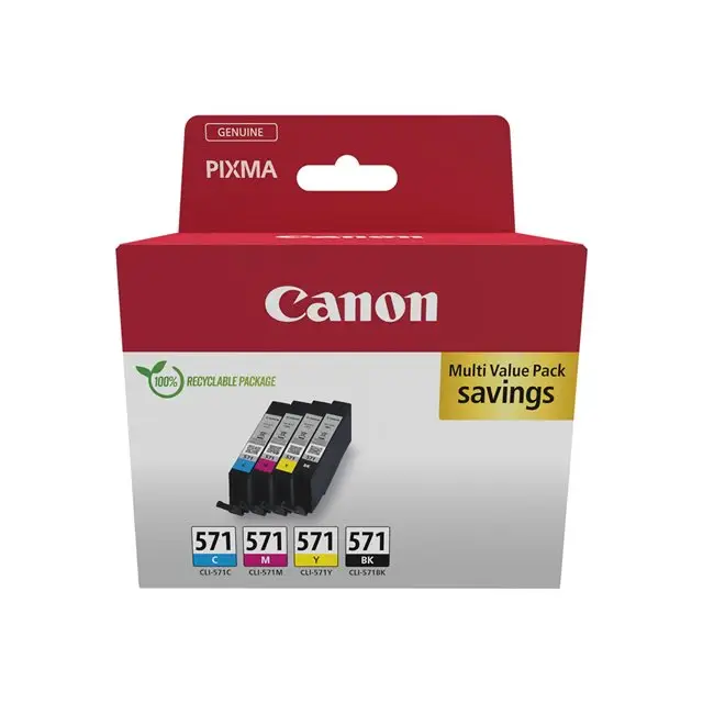 CANON CLI-571 Ink Cartridge C/M/Y/BK MULTI BL w/o SEC - Мастила и Мастилени глави<<<Консумативи - Мастила<<<Печат