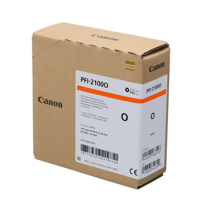 CANON PFI-2100 Orange - LFP мастила и LFP мастилени глави<<<Консумативи - голям формат принтер (LFP)<<<Печат Сканиране