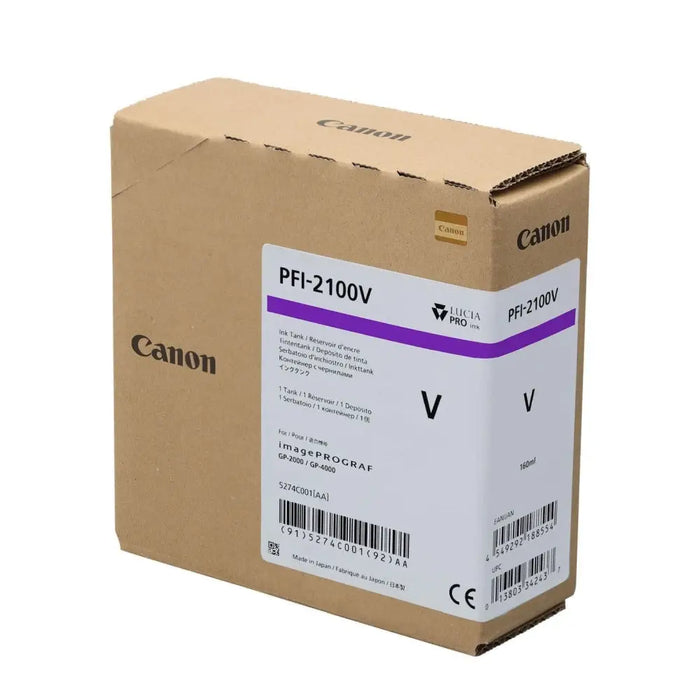CANON PFI-2100 Violet - LFP мастила и LFP мастилени глави<<<Консумативи - голям формат принтер (LFP)<<<Печат Сканиране