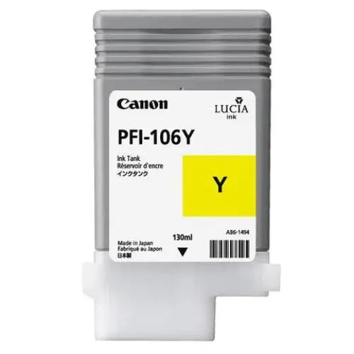 Canon Pigment Ink Tank PFI-106 Yellow - Консумативи за плотери<<<CANON консумативи<<<CANON<<<PolyComp&&&LFP мастила и