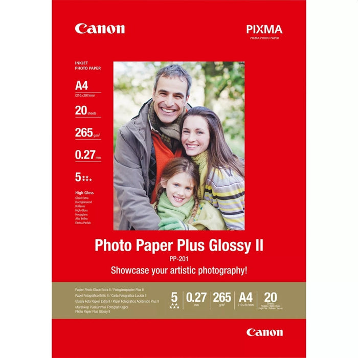 Canon Plus Glossy II PP-201 A4 20 sheets - Хартии за мастилоструйни принтери<<<CANON